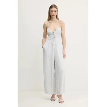 Dámský overall Overal Hollister Co. zelená barva, se svázaným výstřihem, KI359-5029 KI359.5029.105 97X, vel. M