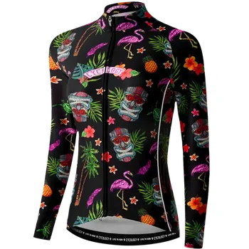 cyklistický dres Cyklodres CYCOLOGY Winter Molokai, black, dámský, dlouhý rukáv (Secret Molokai, black, velikost M)