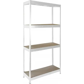 regál meets-ecommerce UG Kovový dílenský regál 180x80x30, 4-7 polic barva: bílá, počet polic: 4 police