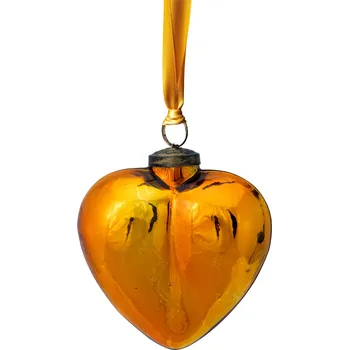 Vánoční ozdoba PIP Studio Vánoční ozdoba srdce žlutá 12,5cm