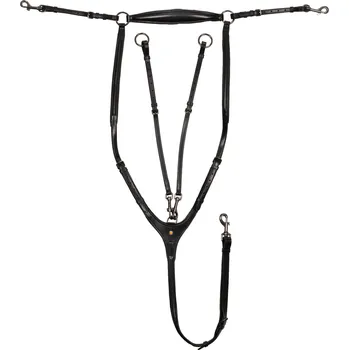 Poprsník EQUESTRO Poprsník kožený Equestro, s odnímatelným martingalem, s černým kováním, černý COB