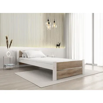 Postel AKCE Postel IKAROS DOUBLE 90 x 200 cm, bílá/dub sonoma II. jakost