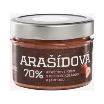 Arašídový krém s bílou čokoládou a jahodou 250 g