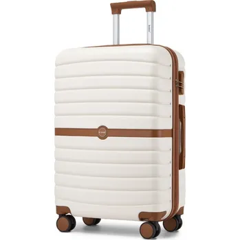 Cestovní kufr ABS+PC s pruhovaným vzorem Kono - 62 L - béžovo-hnědý