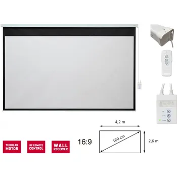 Projekční plátno Fonestar PPEL-16180-FA - Elektrické projekční plátno 16:9, úhlopříčka 180', dálkový ovladač