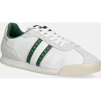 Pánské tenisky Sneakers boty Tommy Jeans LOW PROFILE RUNNER béžová barva, EN0EN02742 00X, EUR 38