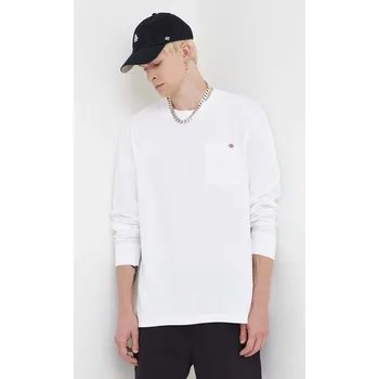 Bavlněné tričko s dlouhým rukávem Dickies bílá barva DK0A4YGHWHX1 00X, vel. XL
