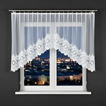 Záclona Dekorační oblouková krátká záclona na žabky LUCYNA 120 bílá 250x120 cm MyBestHome