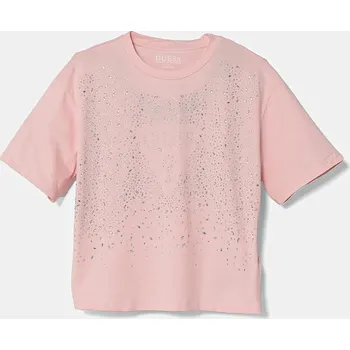 Chlapecké tričko Dětské tričko Guess růžová barva, J5RI13 K6YW4 J5RI13.K6YW4.PPYA 30X, vel. 158-166