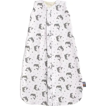 Kaarsgaren Celoroční merino spací pytel 90 cm bio šedí delfínci