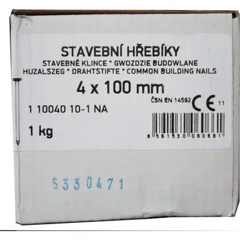 Hřebík Stavební hřebíky 4x100mm, FE 1kg