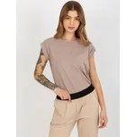 Béžové dámské basic tričko RV-TS-4833.22X-dark beige Velikost: XL