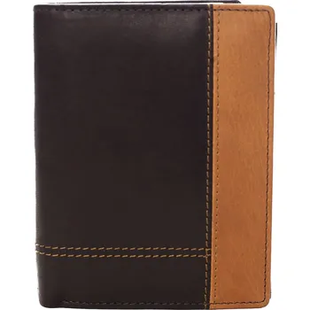 Peněženka Pánská kombinovaná peněženka na výšku Rhyts černá/koňaková