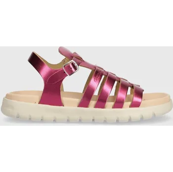 Dívčí obuv Dětské kožené sandály Geox SANDAL SOLEIMA J35GSB.000CF.36.39 fialová 40X, EUR 39