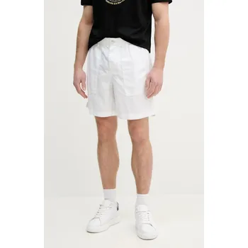 Pánské kraťasy Šortky s příměsí lnu Calvin Klein Jeans J30J327300 bílá 00X, vel. 34