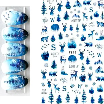 CuteNails - Samolepky na nehty - Akvarelová zima