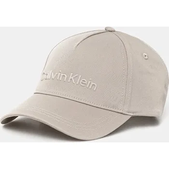 Čepice Bavlněná baseballová čepice Calvin Klein béžová barva, K50K511987 80X, vel. ONE SIZE