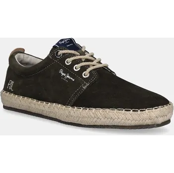 Dámská obuv Semišové espadrilky Pepe Jeans TOURIST WEST PMS10336 zelená 91X, EUR 44