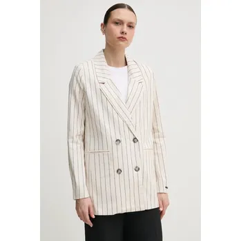 Dámské sako Plátěné sako Pepe Jeans HANNAH béžová barva, vzorovaná, PL402589 01X, vel. XS