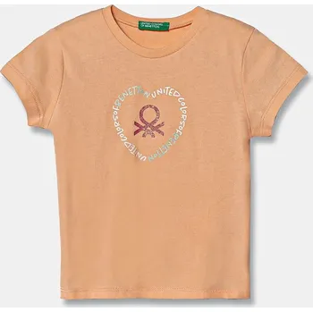 Dětské bavlněné tričko United Colors of Benetton oranžová barva, 3I1XG10HU 3I1XG10HU.P.Seasonal 20X, vel. 116