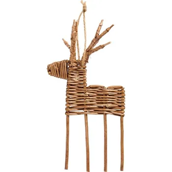 Vánoční dekorace Proutěný dekorační jelen Ib Laursen V.28 cm