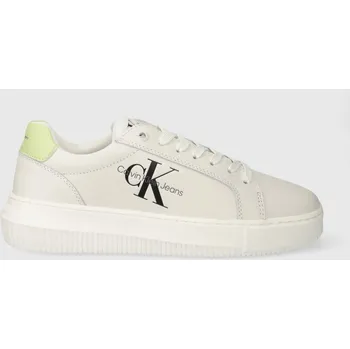 Pánská obuv Kožené tenisky Calvin Klein Jeans CHUNKY CUPSOLE MONO LTH WN YW0YW00823 béžová 01B, EUR 41