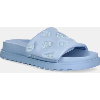 Dámské pantofle Pantofle Guess FABIO2 dámské, modrá barva, FLJFA2 ELE19 FLJFA2.ELE19.BLUE 50X, EUR 36