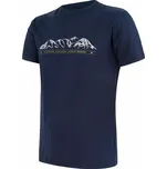 Sensor Merino pánské triko Mountains Deep Blue XL