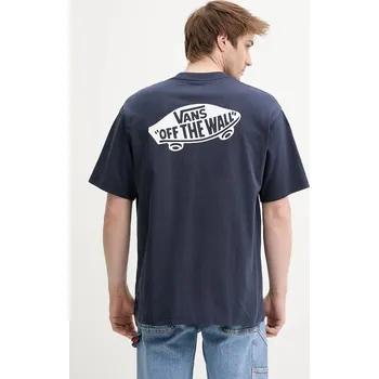 Bavlněné tričko Vans VN000P50JDU1 námořnická modř 59X, vel. S
