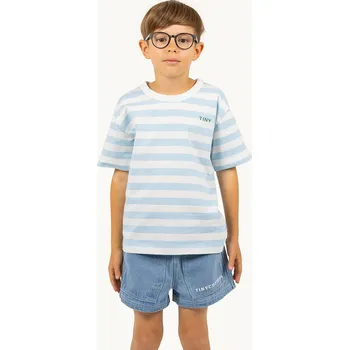 Dětské bavlněné tričko Tinycottons STRIPES TEE SS25.111 modrá 55X, vel. 98