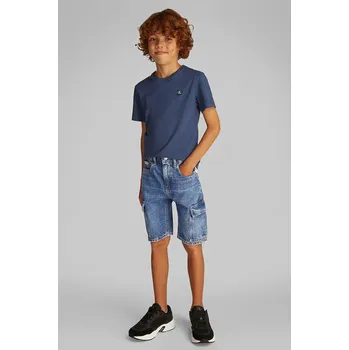 Pánské oblečení Dětské riflové kraťasy Calvin Klein Jeans IB0IB02430.PPYA modrá 95X, vel. 128