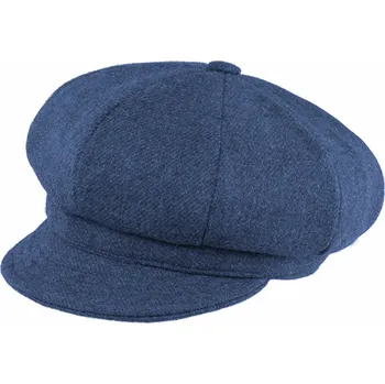 Čepice Fiebig - Headwear since 1903 Dámská modrá zimní vlněná bekovka - Shetlandská vlna Velikost: 55 cm (S)