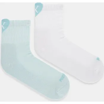 Pánské ponožky Ponožky Puma LOGO SHORT CREW 2-pack tyrkysová barva, 938555 06X, vel. 39/42