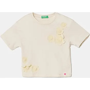 Dětské bavlněné tričko United Colors of Benetton 3I1XG10IK.P.Seasonal béžová 08X, vel. 98