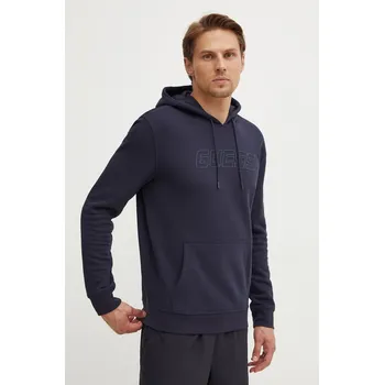 Pánská mikina Mikina Guess ALDWIN pánská, tmavomodrá barva, s kapucí, s aplikací, Z4YQ12 KAIJ1 Z4YQ12.KAIJ1 59X, vel. L
