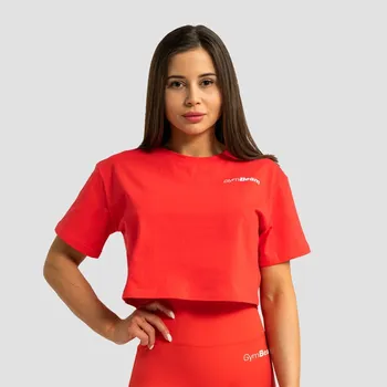 Dámské oblečení GymBeam Dámské tričko Cropped Limitless Hot Red XL červená