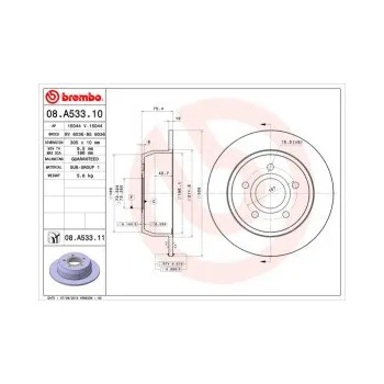 Brzdový kotouč BREMBO 08.A533.11 Brzdový kotouč Doprava Zdarma! Brembo UV-COATED Tři inovace v jednom UV ochrana lesklý kovový efekt a úcta k životnímu prostředí tři mimořádné funkce brzdových kotoučů Brembo UV-COATED Hlavní výhody technologie