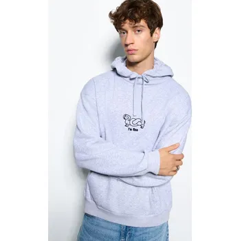 Pánská mikina Mikina s&nbsp;kapucí a&nbsp;výšivkou - M - House - šedá - 669II-85M