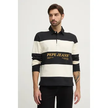 Bavlněné tričko s dlouhým rukávem Pepe Jeans BRANDON PM542230 černá 99X, vel. XL