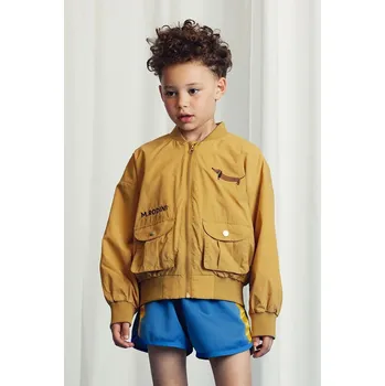 Chlapecká bunda Dětská bunda Mini Rodini Dog 2521010113 žlutá 17X, vel. 128-134