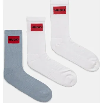 Pánské oblečení Ponožky HUGO 3P QS RIB LABEL CC 3-pack 50531515 modrá 55X, vel. 39-42