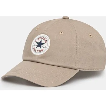 Čepice Bavlněná baseballová čepice Converse béžová barva, s aplikací, 10027421-A19 10027421.A19 80X, vel. ONE SIZE