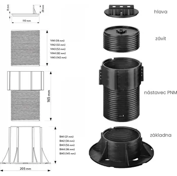 Prodlužovací nástavec NEW MAXI WOOD - PNM 165mm