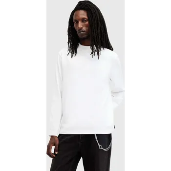 Pánská mikina Bavlněná mikina AllSaints NERO bílá barva, hladká, M038JB 00X, vel. XXL