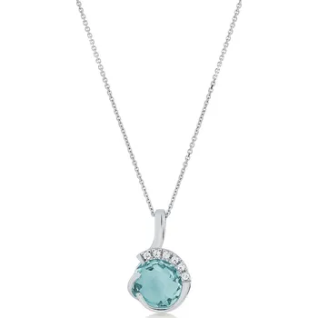 Náhrdelník Lillian Vassago Náhrdelník s modrým topazem a zirkony v bílém zlatě LLV22-GN038WBT