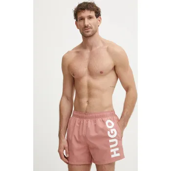 Pánské kraťasy Plavkové šortky HUGO oranžová barva 50513980 03A, vel. XL