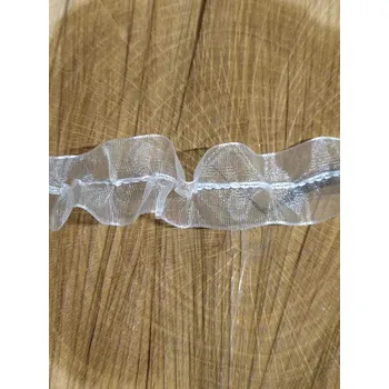 Stuha Monofilová stahovací stuha s lurexem šíře 26 mm barva bílá