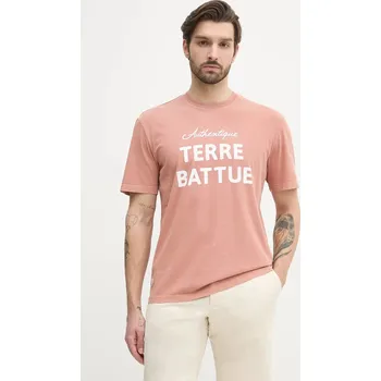 Pánské tričko Bavlněné tričko Lacoste oranžová barva, s potiskem, TH0356 32X, vel. L