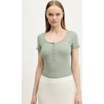 Pánské tričko Tričko Abercrombie & Fitch zelená barva, KI139-7000 KI139.7000.340 97X, vel. M