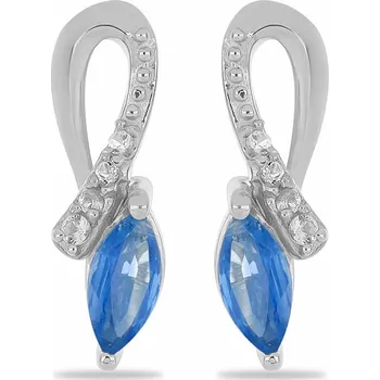 Náušnice Náušnice stříbrné s broušenými modrými kyanity a zirkony Ag 925 031091 BK 1,4 cm, 2 g